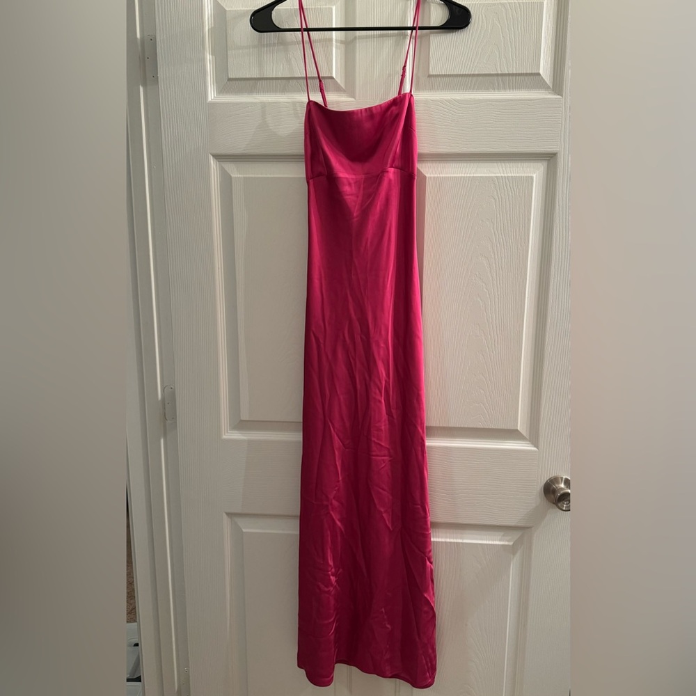 Abercrombie and Fitch Satin Pink Cowl Back Slip Dress
